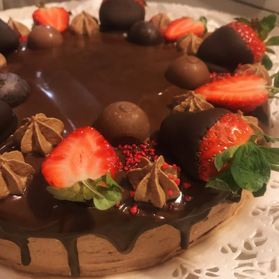 Maffig chokladtårta med mörk chokladganache