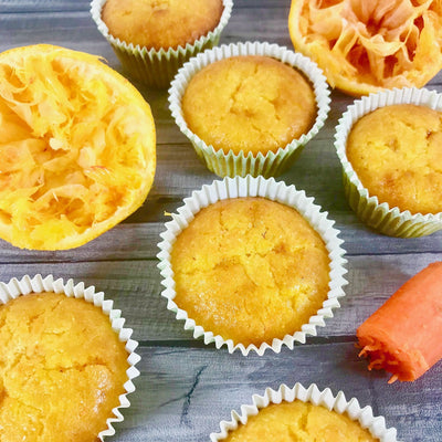 Muffins med morot och blodapelsin