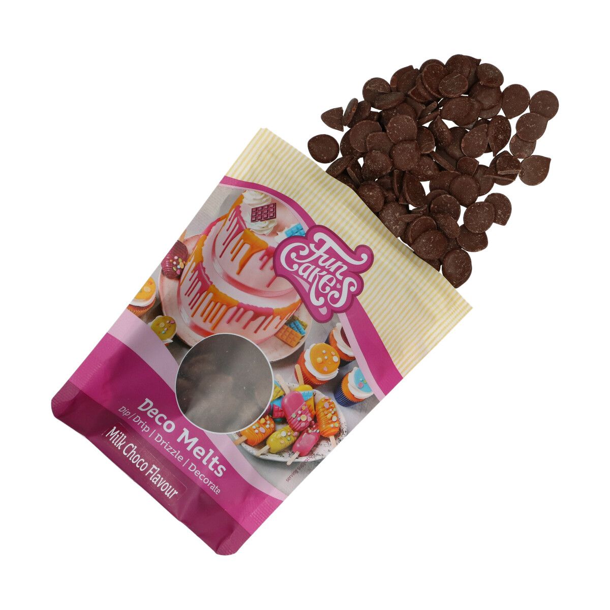 Deco Melts Mjölkchoklad från FunCakes i förpackning