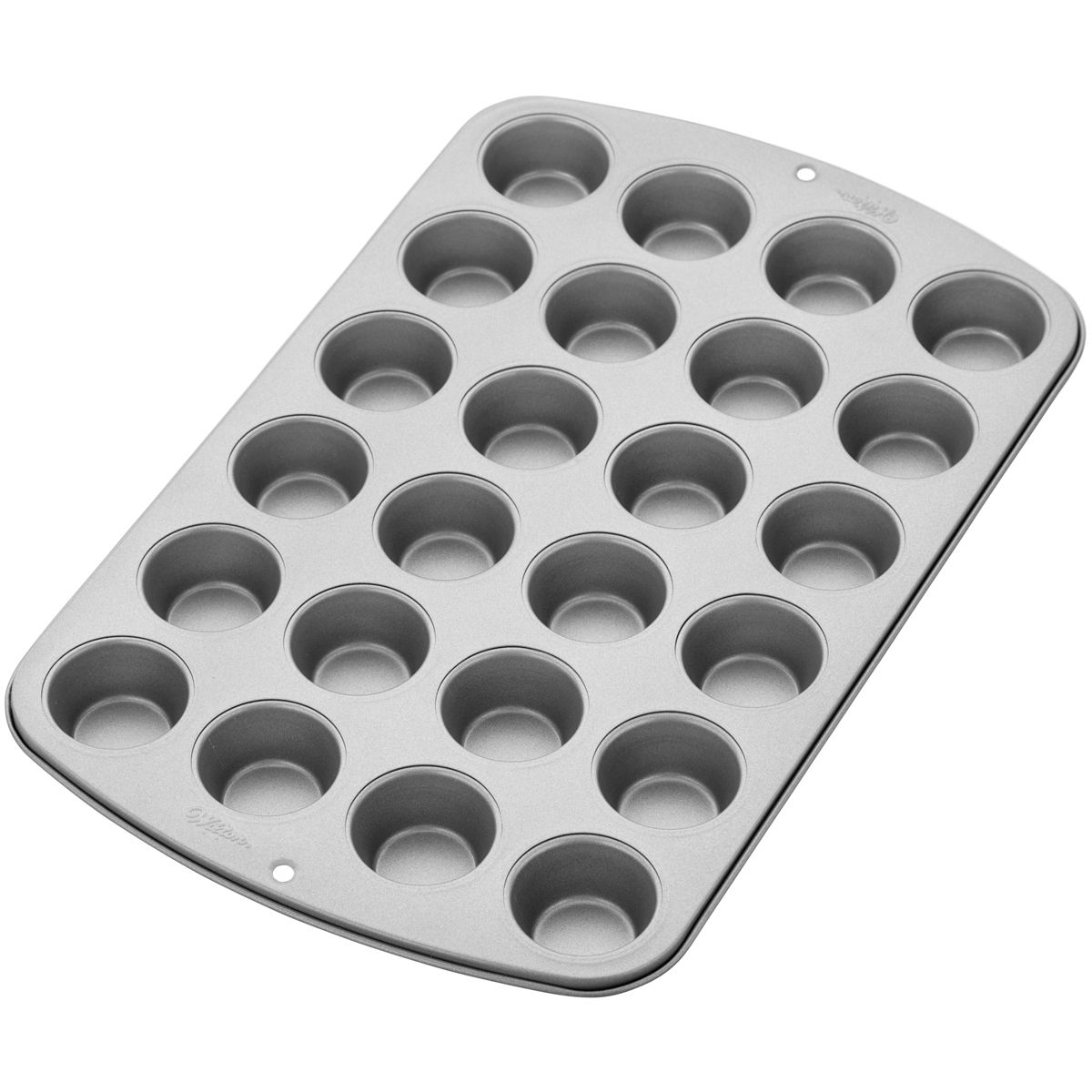Wilton Recipe Right minimuffinsform – non-stick belagd bakplåt, sedd från sidan