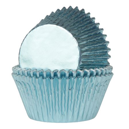 Blå muffinsformar med metallicfinish – eleganta och festliga