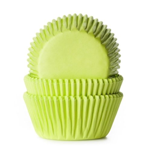 Förpackning med muffinsformar i limegrön färg