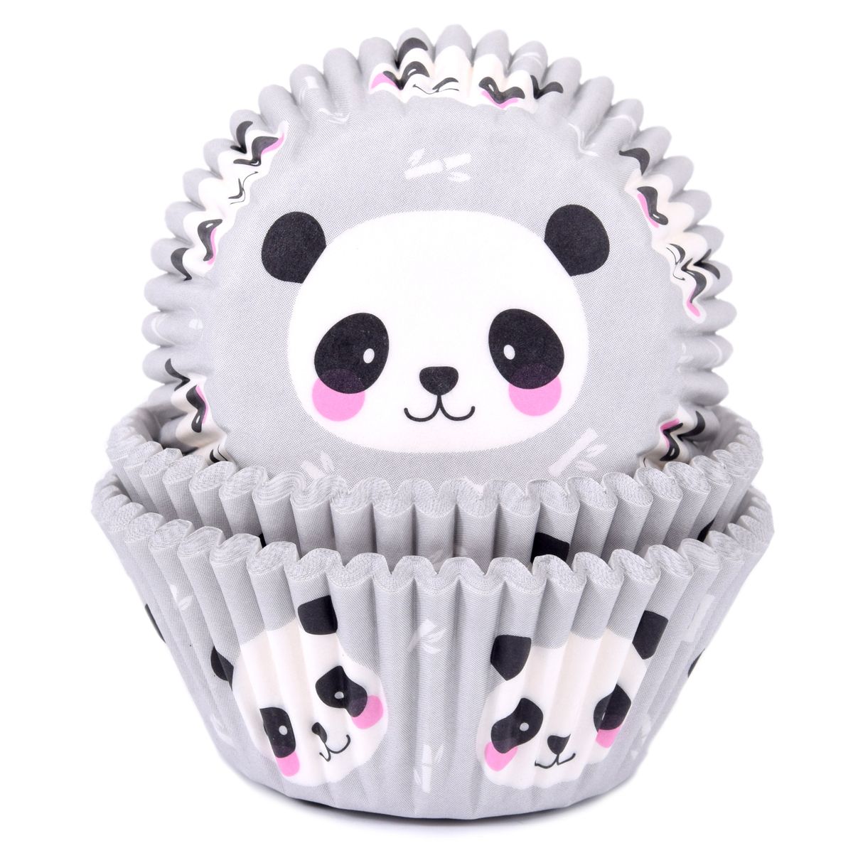 Förpackning med muffinsformar i pandamotiv