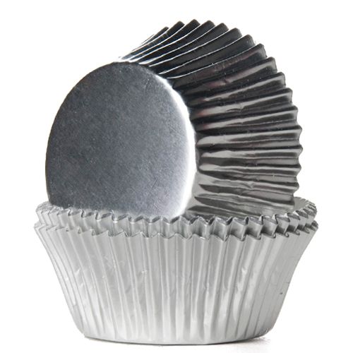 Förpackning med muffinsformar i silver metallic