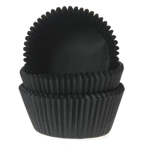 Förpackning med muffinsformar i svart färg