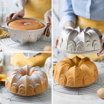 Bakexempel med sockerkaksform Gaia 24 cm – kaka dekorerad med florsocker