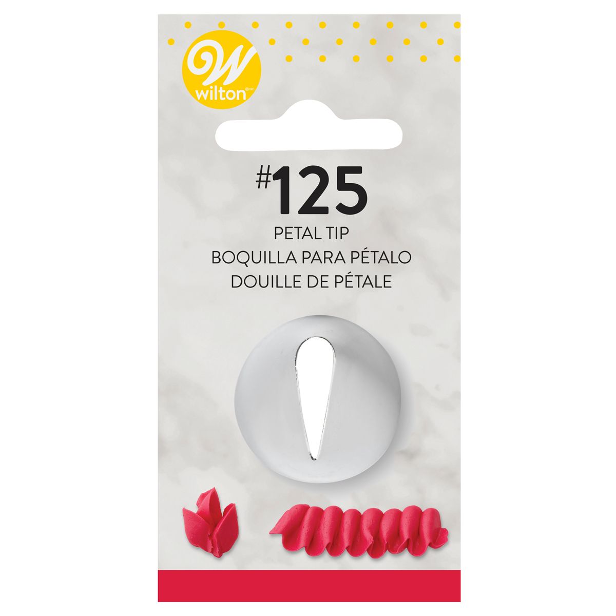 Tyll #125 Kronbladtyll Wilton i rostfritt stål – för rosor, liljor, tulpaner och fylliga blomblad på tårtor och cupcakes