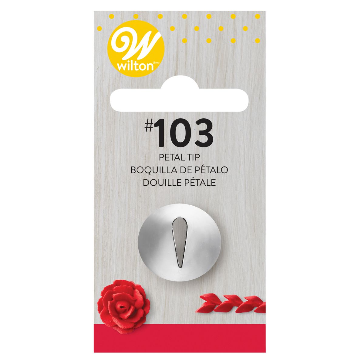 Tyll #103 Bladtyll Wilton i rostfritt stål. Perfekt för naturtrogna blad till blommor på cupcakes och tårtor