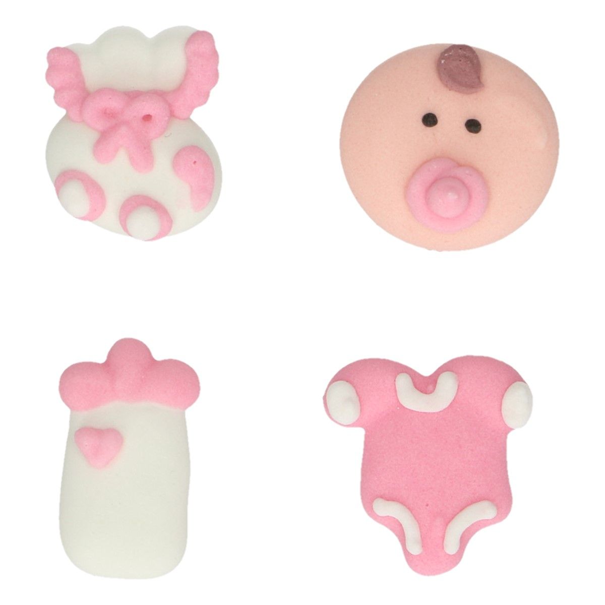 Ätbar dekoration till babyshower i form av rosa bebisar