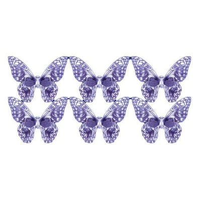 Ätbara, lila fjärilar, tillverkade i waferpaper