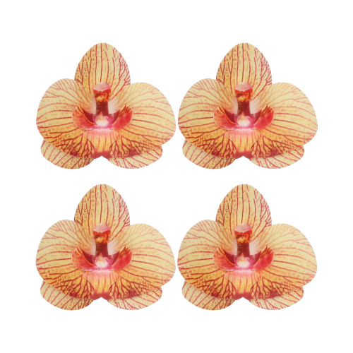 Gyllenbruna ätbara orkidéblommor från FunCakes 