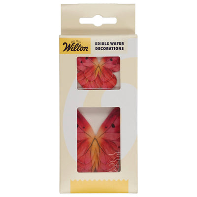 Förpackning med Wilton Edible Wafer Butterflies Pink set/8.