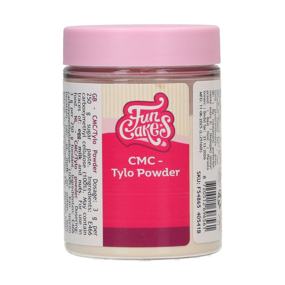 Burk med FunCakes CMC Tylo Powder 60 g för modellering av sockerpasta