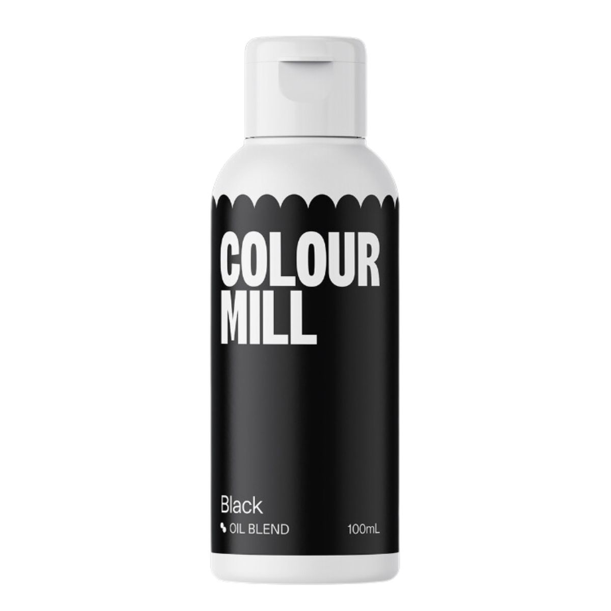 Oljebaserad svart livsmedelsfärg från Colour Mill i flaska på 100 ml