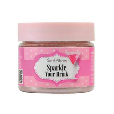 Burk med rosa drycksglitter Sparkle Your Drink Pink från Sweet Kitchen