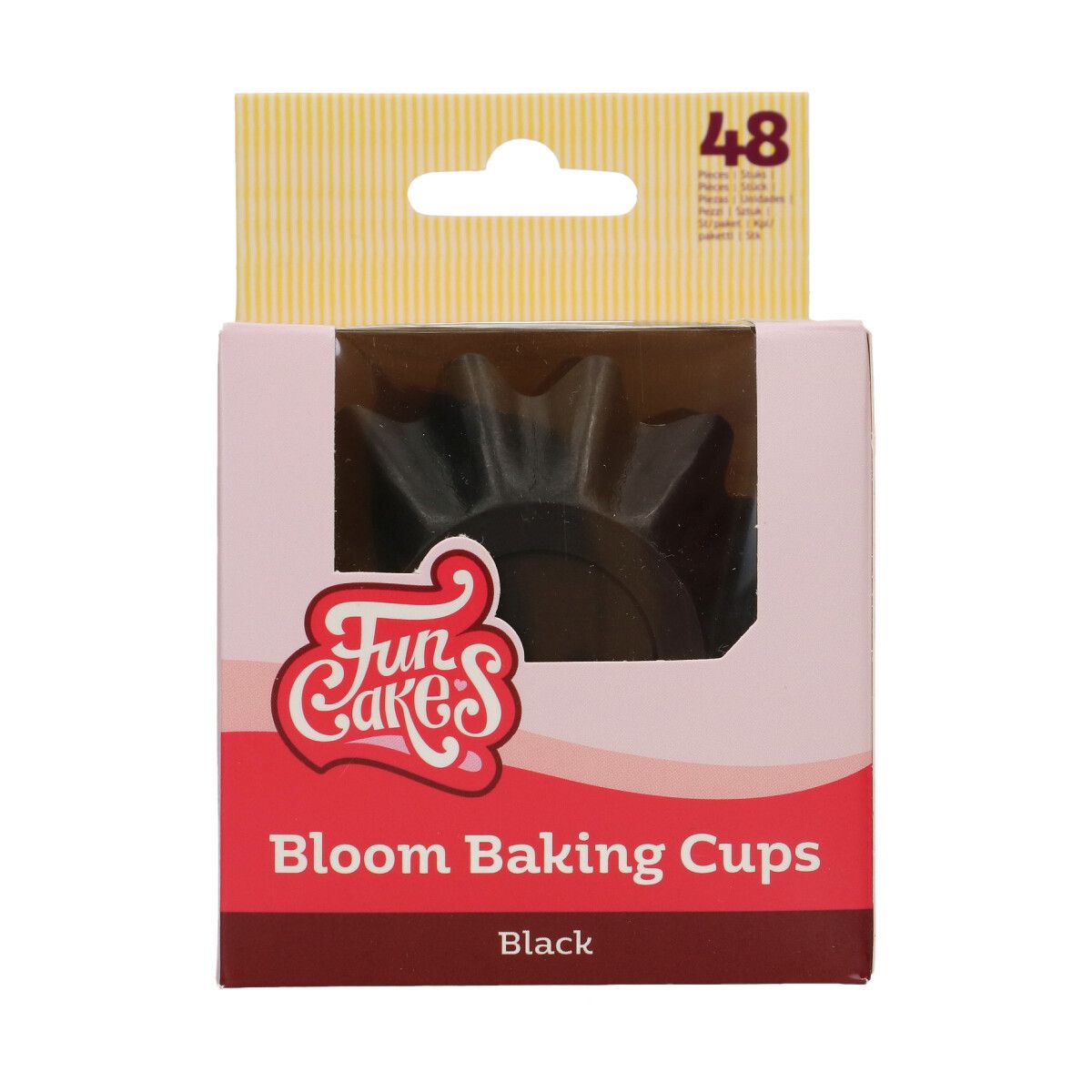Muffinsform Bloom Svart non-stick i förpackning