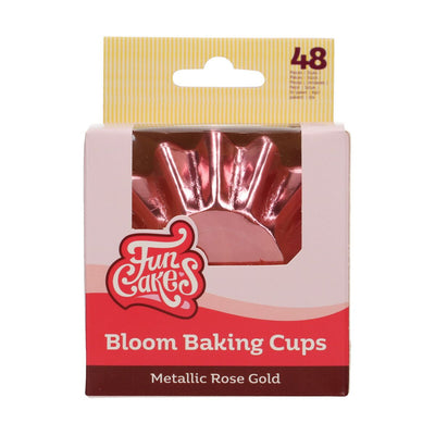 Muffinsform Bloom Roséguld metallic non-stick i förpackning