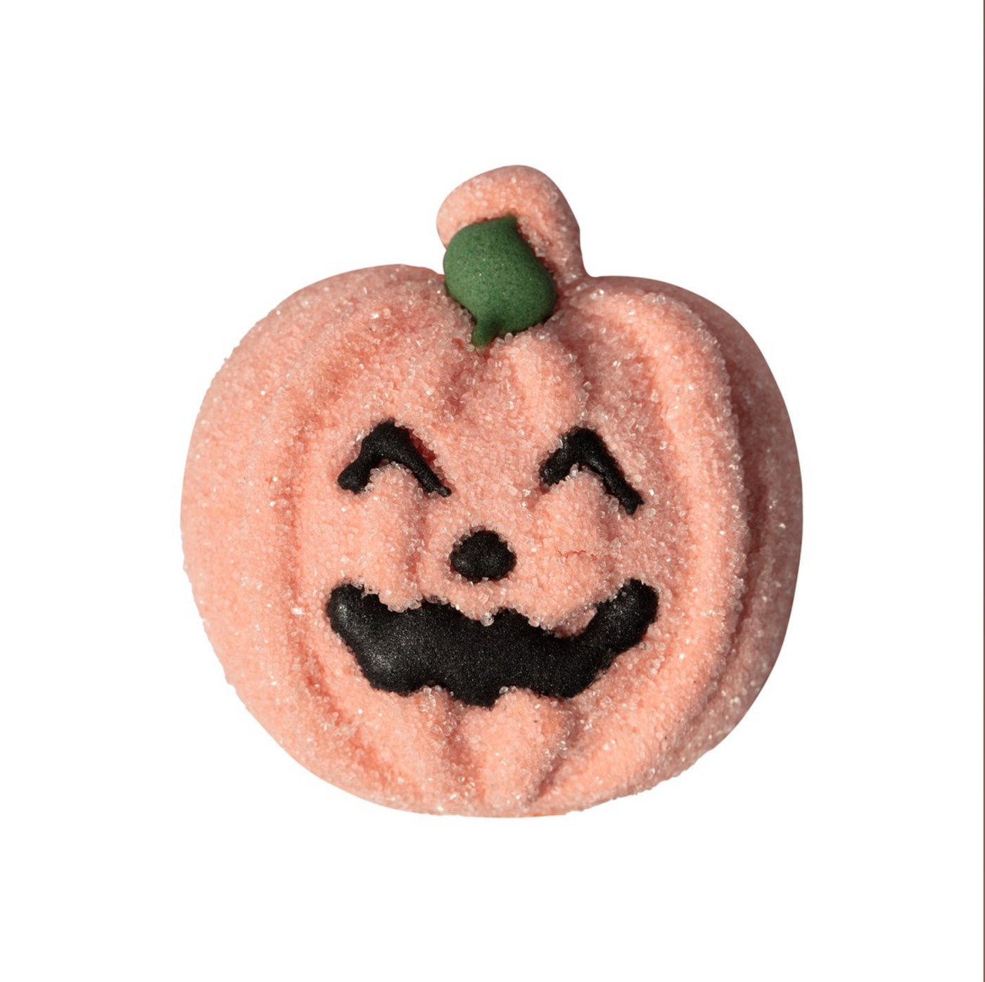 Närbild på en PME Halloween marshmallow i form av en pumpa
