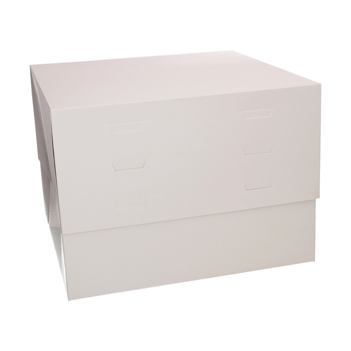 Wilton Cake Box 35x35 cm med höga sidor för säker transport av våningstårtor.