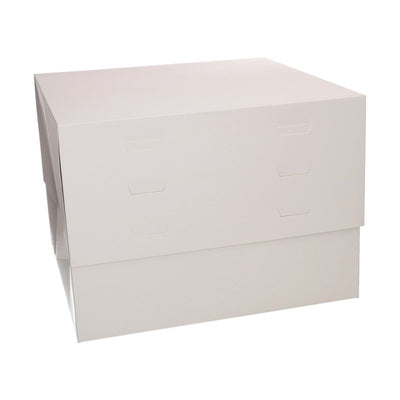 Wilton Cake Box 35x35 cm med höga sidor för säker transport av våningstårtor.