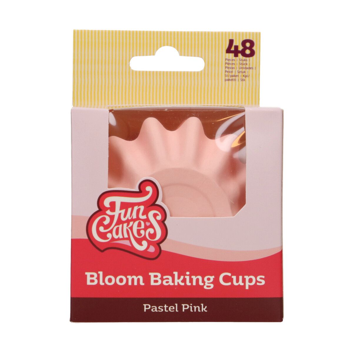Muffinsform Bloom Pastellrosa ljusrosa non-stick i förpackning