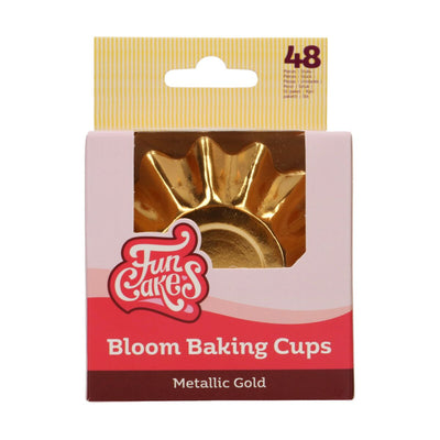 Muffinsform Bloom Guld metallic non-stick i förpackning