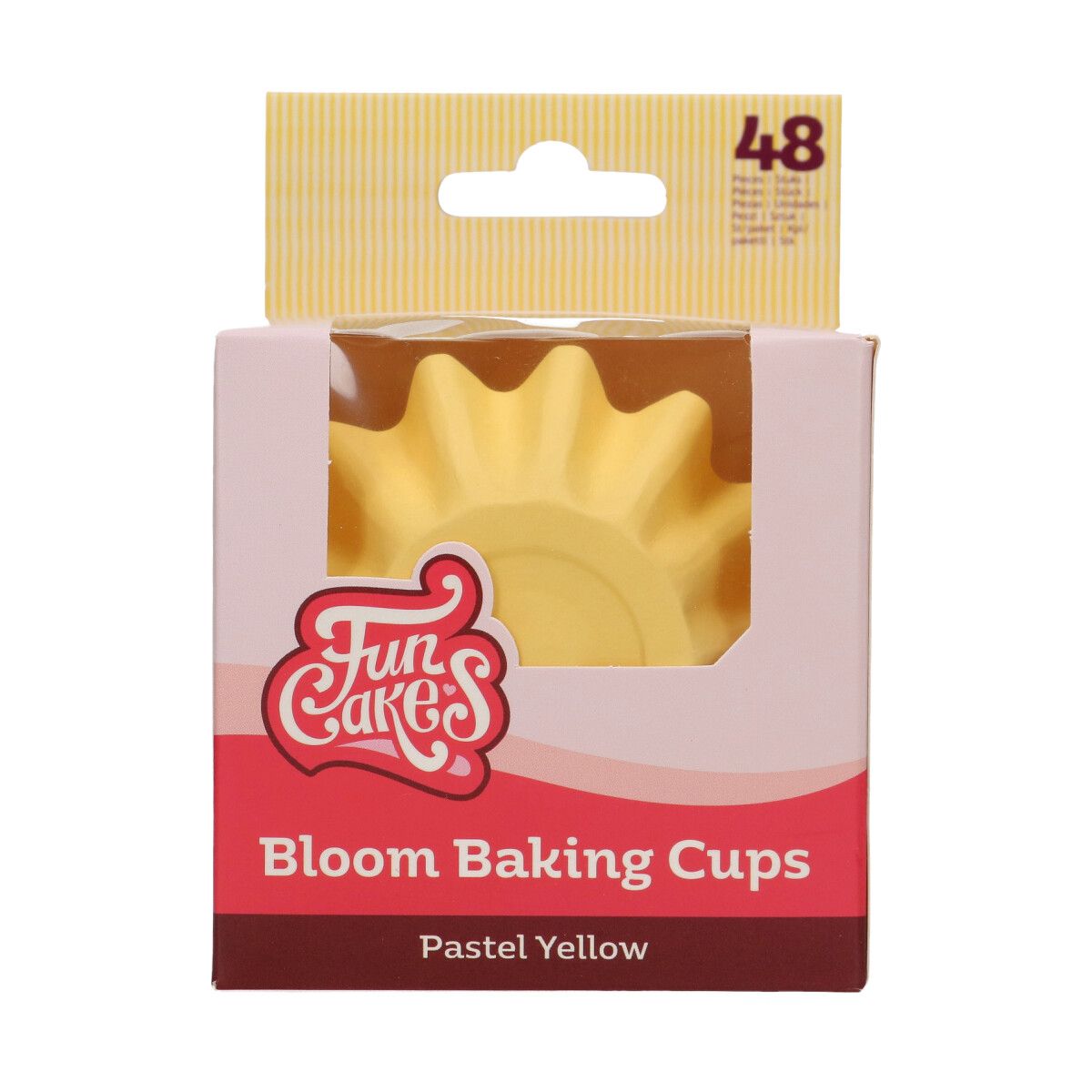 Muffinsform Bloom Pastellgul ljusgul non-stick i förpackning