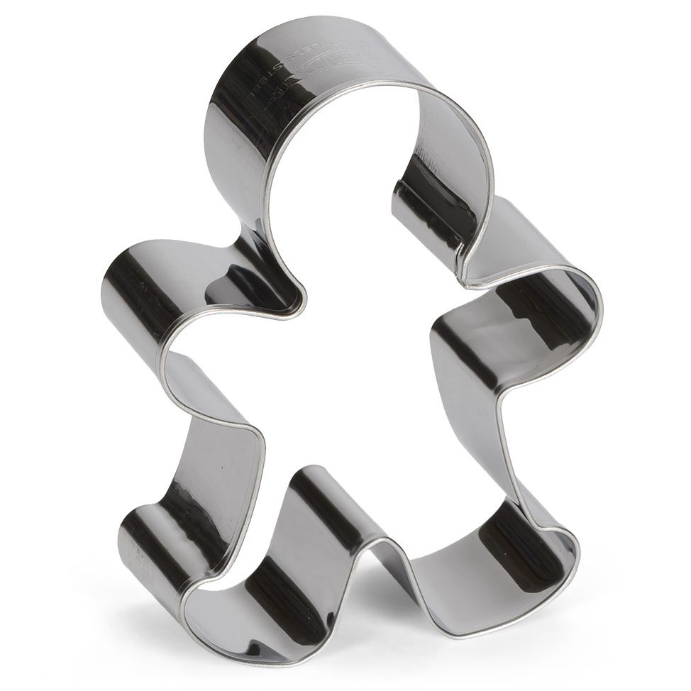 Upphöjd pepparkaksform i rostfritt stål formad som en pepparkaksgubbe