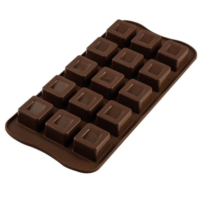 Chokladform i silikon, för tillverkning av fyrkantiga praliner