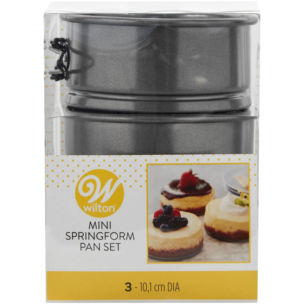 Förpackning Wilton mini springform 3-pack, perfekta för små bakverk