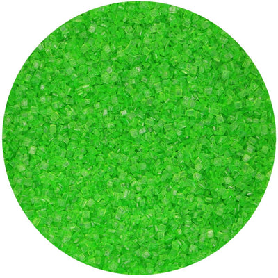 Strössel i form av gröna sockerkristaller