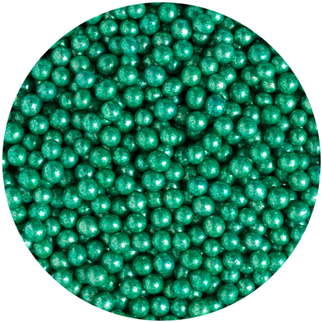 Gröna metallic pärlor, strössel