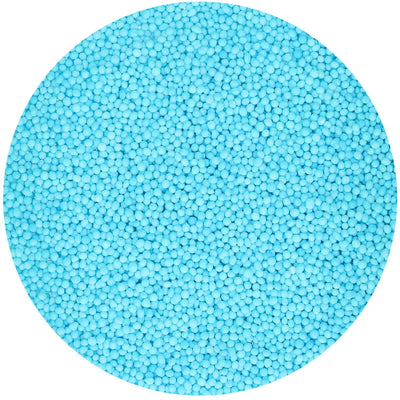 Strössel i form av ljusblå nonpareils