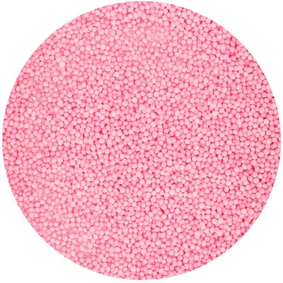 Strössel i form av små ljusrosa pärlor