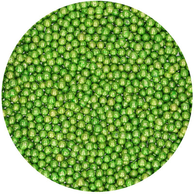 Strössel i form av gröna metallic pärlor