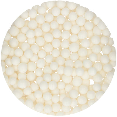 Strössel i form av vita stora pärlor