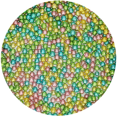 Strössel i form av glänsade pärlor i olika färger