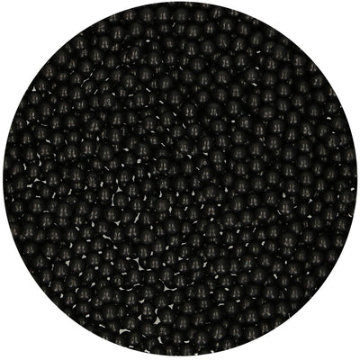 Strössel i form av glänsande svarta pärlor