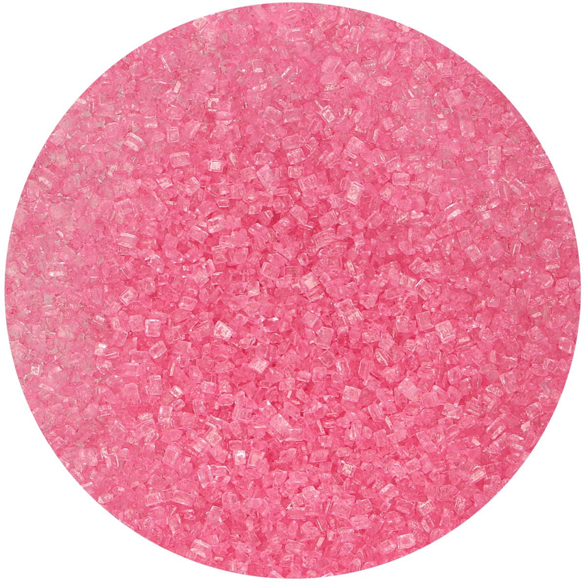 Strössel i form av rosa sockerkristaller