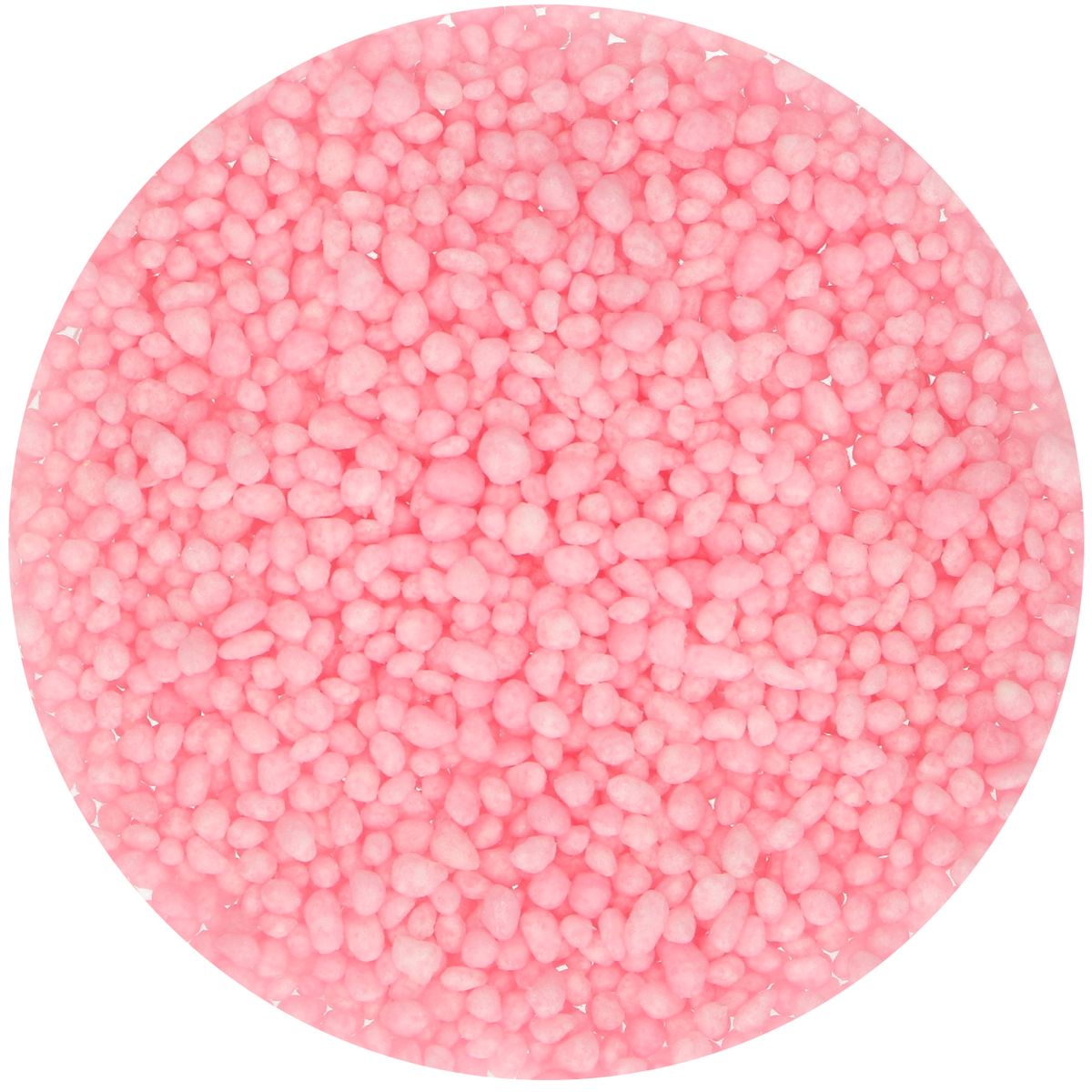 Strössel i form av rosa sockerstenar