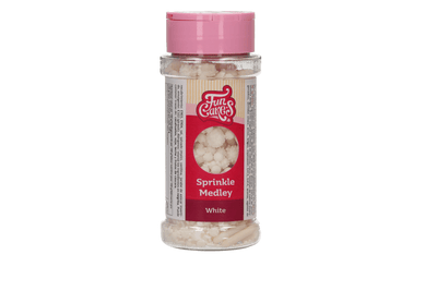 Vitt strössel "Sprinkle medly White" från FunCakes