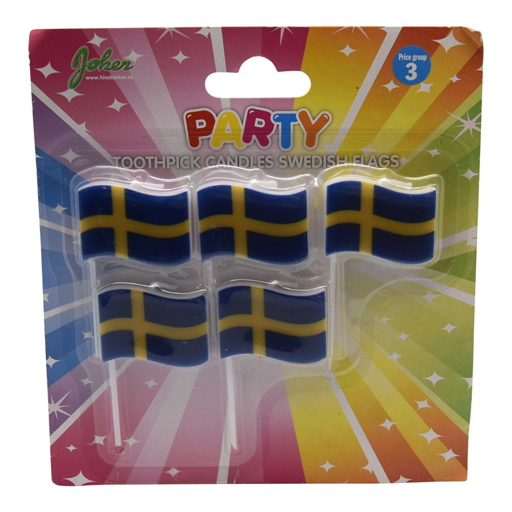 Tårtljus föreställande svenska flaggan
