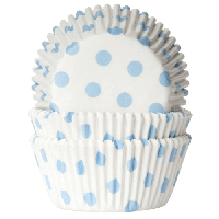 Muffinsform Baby blå prickar 50 st House of Marie