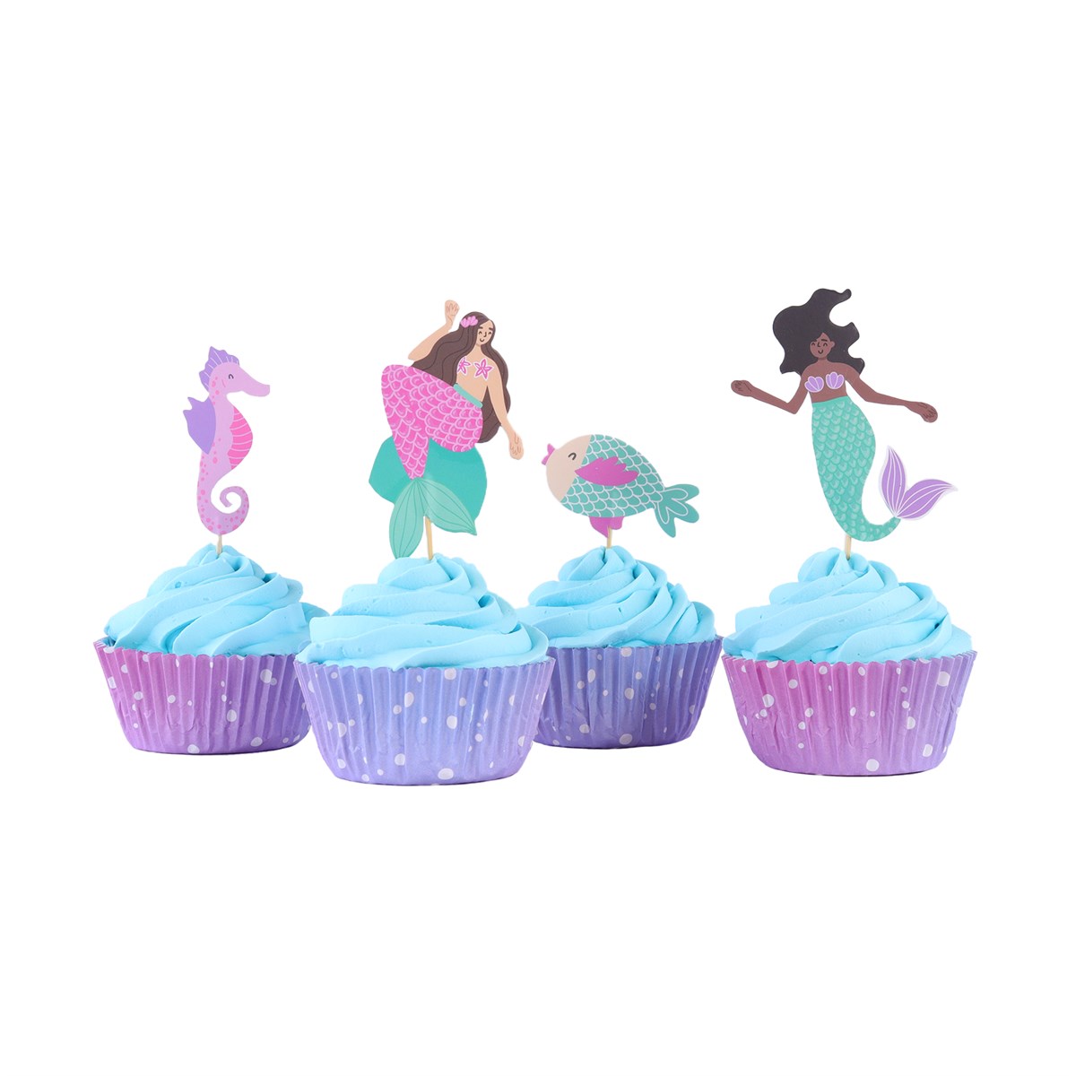 Cupcake muffins sjöjungfru dekoration