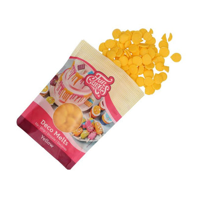 Gul Deco Melts 250 g från FunCakes i påse