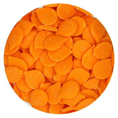 Smältbara Deco Melts orange för dekoration av bakverk