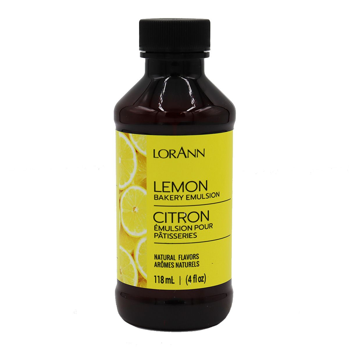 Essens Citron emulsion 118 ml från LorAnn. Vattenbaserad smakessens som ger frisk citronsmak till bakverk, frosting och glass