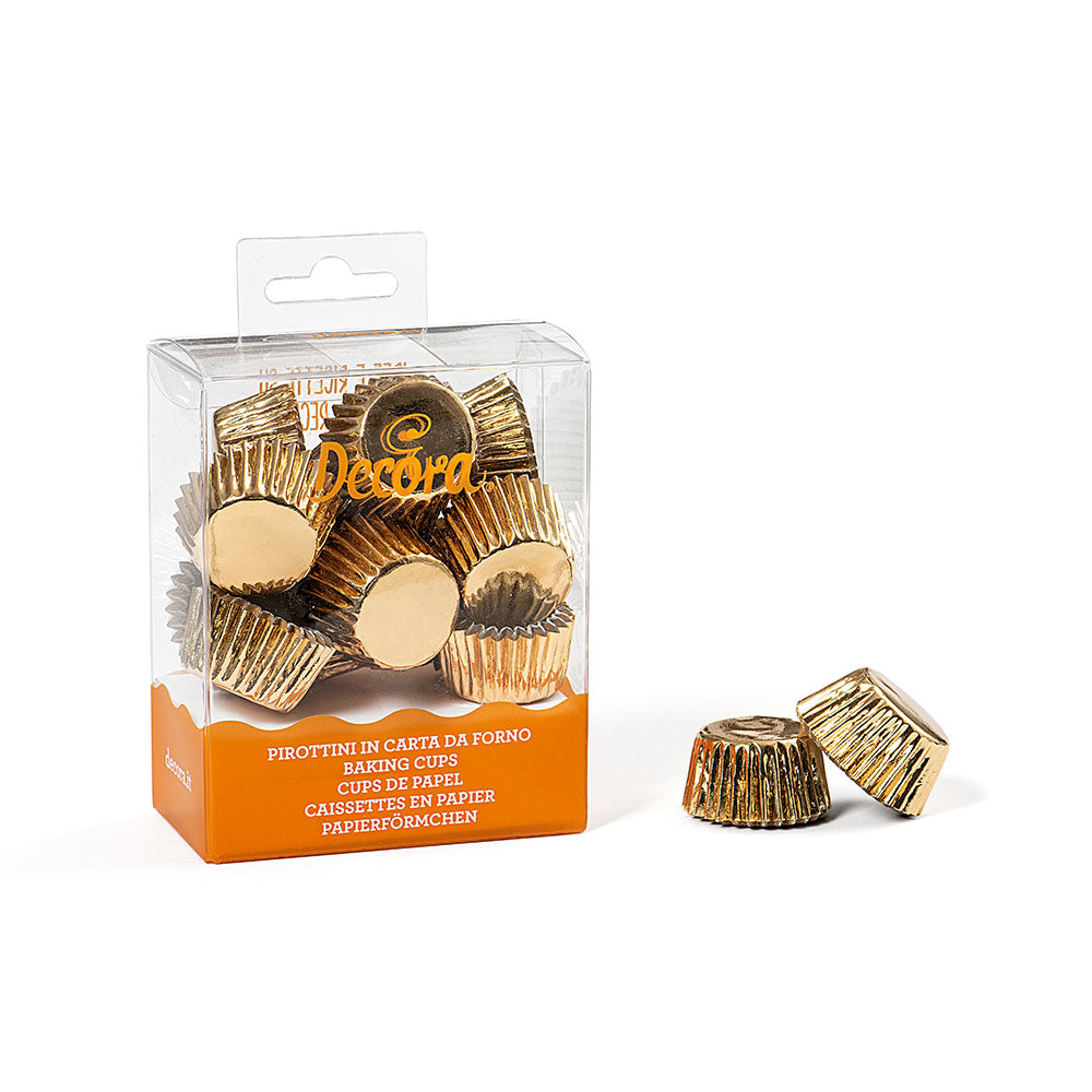 Knäckformar och ischokladformar i guld metallic