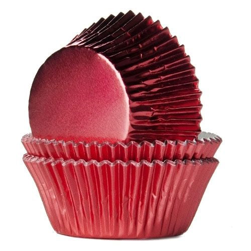 Förpackning med muffinsformar i röd metallic