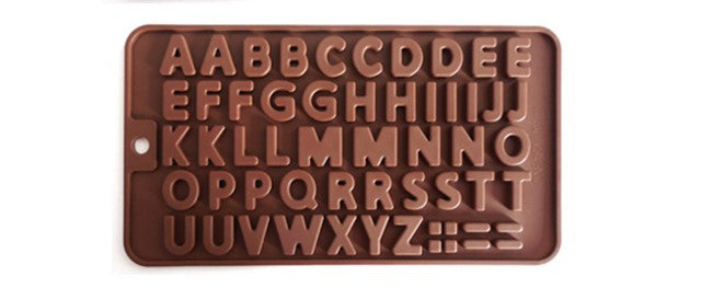 Silikonform bokstäver alfabetet a-z för choklad